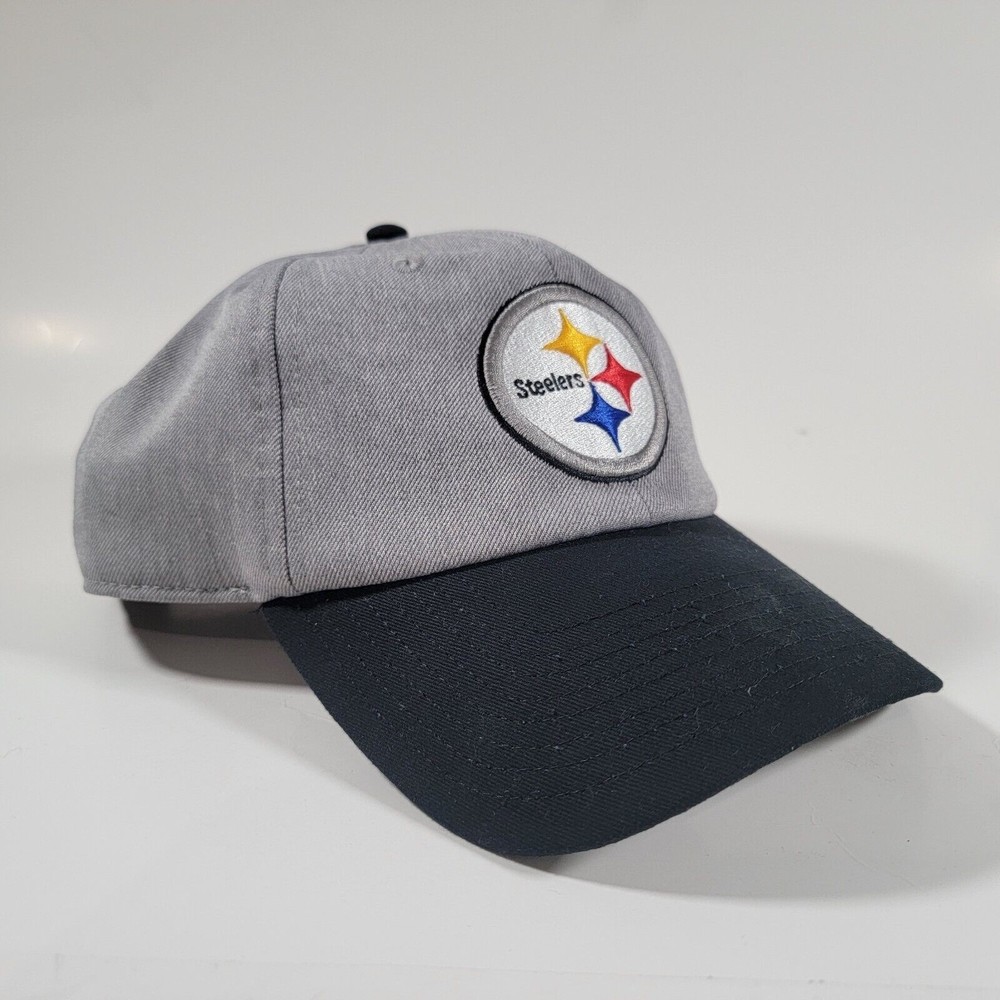 NFL Pittsburgh Steelers Fanatics Hat Grey Black One Size Snapback Football Cap
